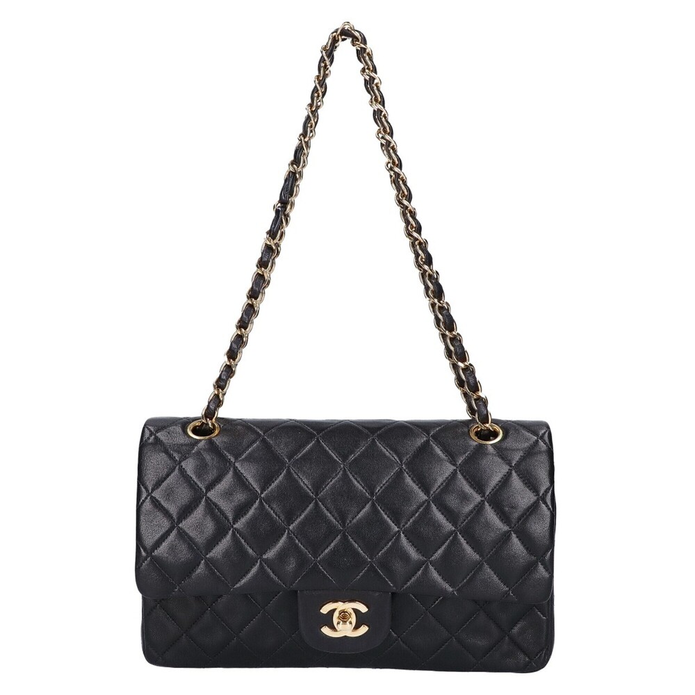 CHANEL A01112 (Serial Number 5) Lambskin Double Flap Matelassé 25 Chain Shoul...